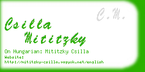 csilla mititzky business card